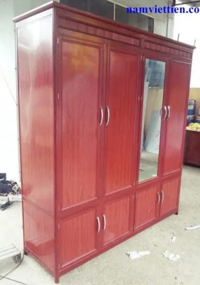 Tủ quần áo 4 buồng nhôm kính