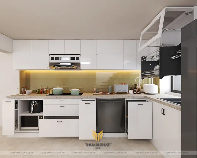 Mẫu tủ bếp inox cao cấp