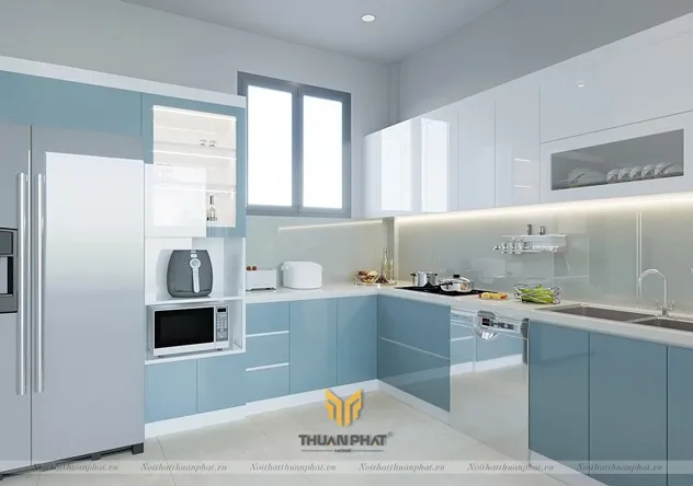 Mẫu tủ bếp inox cao cấp
