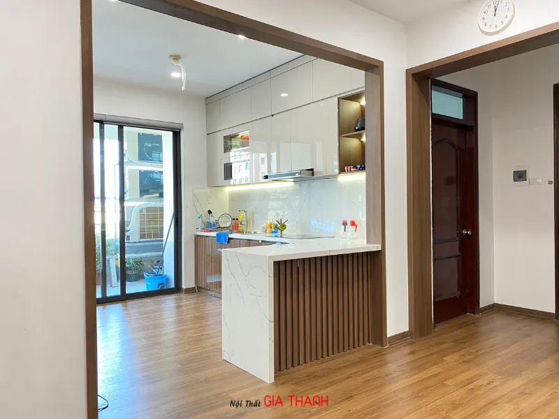 Tủ bếp Acrylic nhà cô Thủy