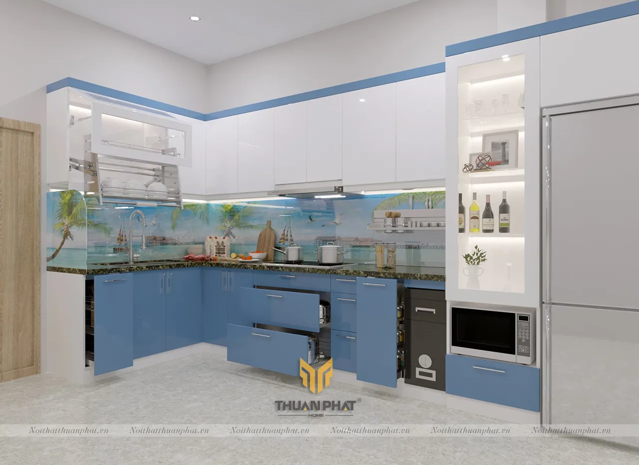 Mẫu tủ bếp nhựa cao cấp