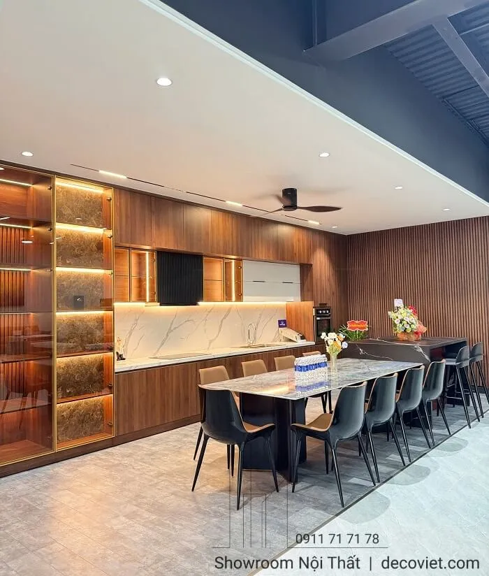 Tủ quần áo MDF phủ melamine vân gỗ óc chó với ngăn chia thông minh