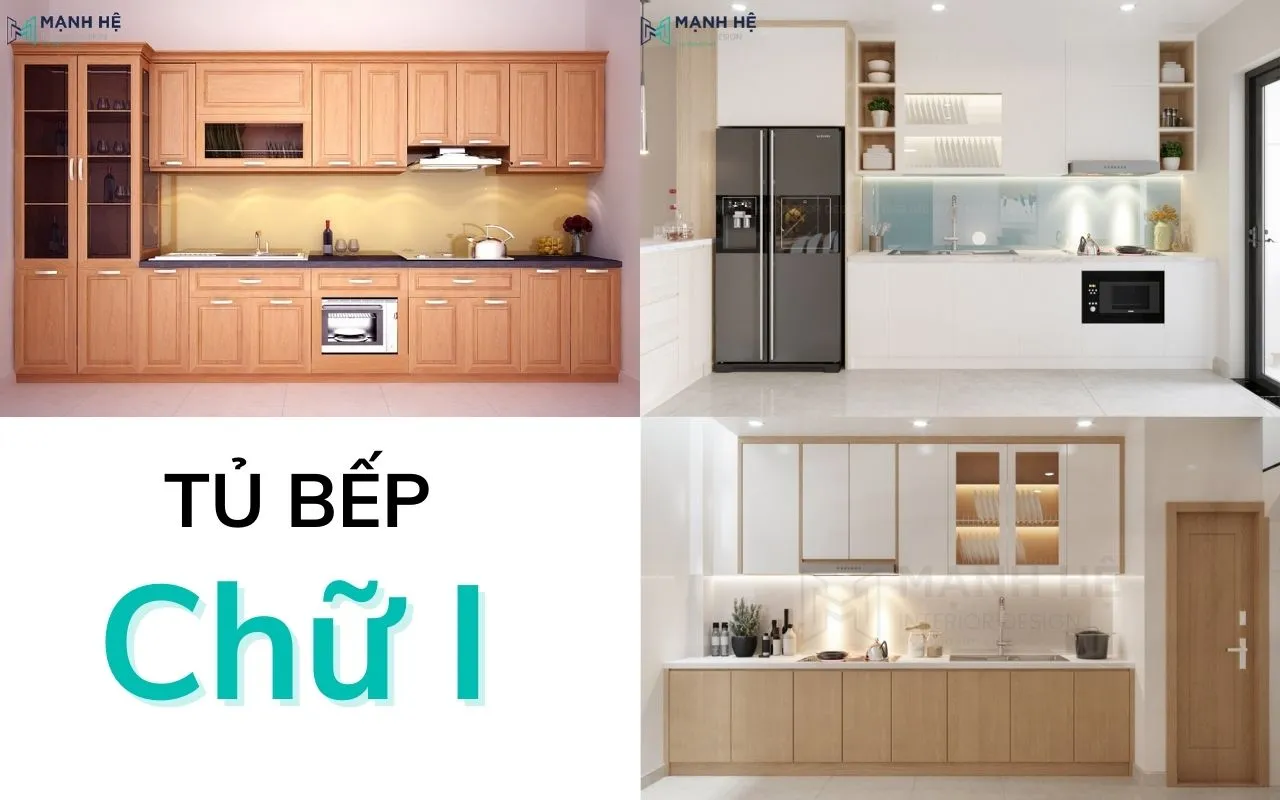 Mẫu tủ bếp chữ I đẹp