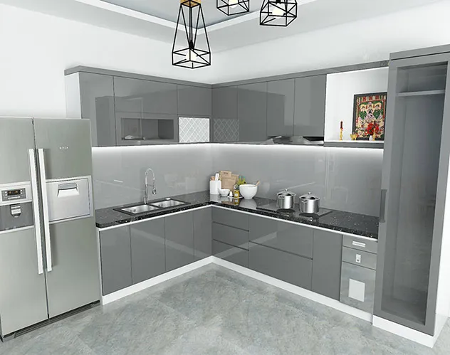 Mẫu thiết kế tủ bếp có bàn thờ Ông Táo với kích thước Lỗ Ban chuẩn, tối ưu không gian