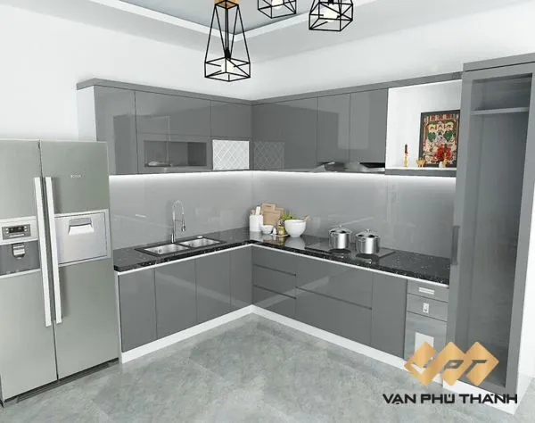 Mẫu thiết kế bàn thờ Ông Táo trên tủ bếp Acrylic