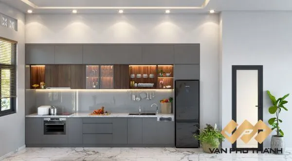 Tủ bếp đặt bàn thờ Ông Táo trên bếp nấu sang trọng