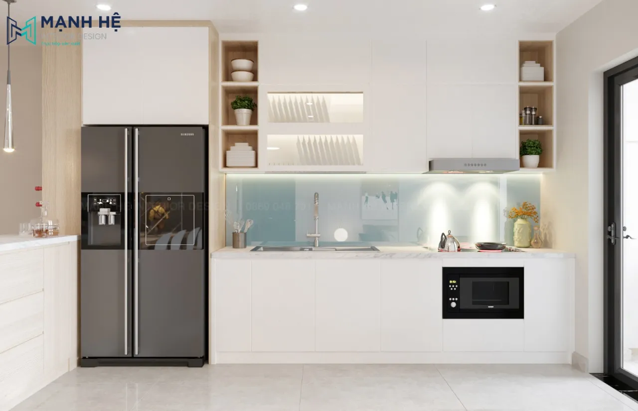 Tủ bếp gỗ công nghiệp