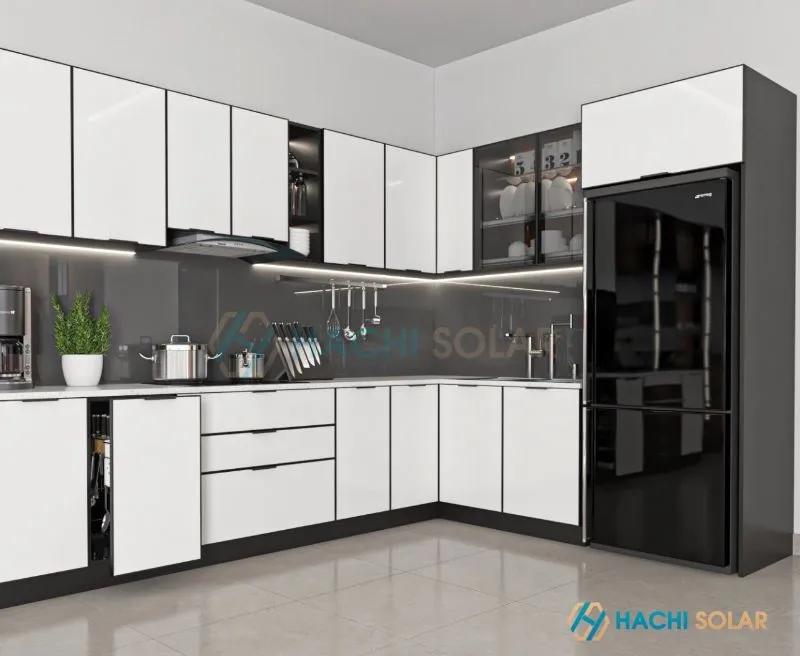 Tủ bếp nhôm kính hiện đại hoàn thiện tại TP.HCM