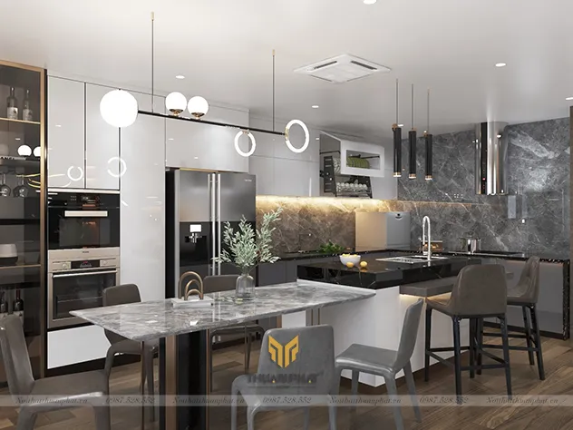 Mẫu tủ bếp inox cao cấp