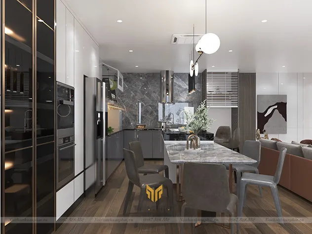 Mẫu tủ bếp inox cao cấp