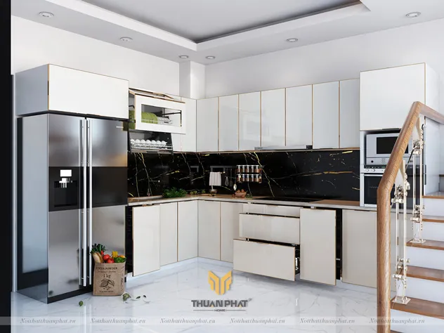 Mẫu tủ bếp inox cao cấp