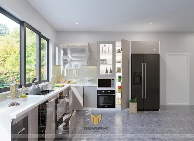 Mẫu tủ bếp inox cao cấp