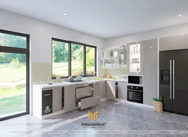 Mẫu tủ bếp inox cao cấp