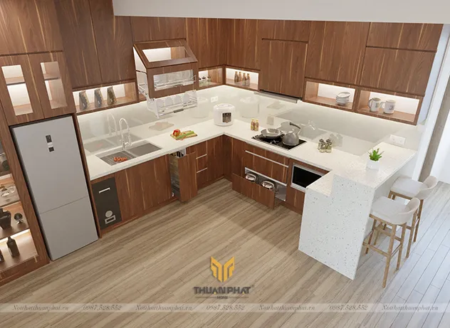 Mẫu tủ bếp inox cao cấp