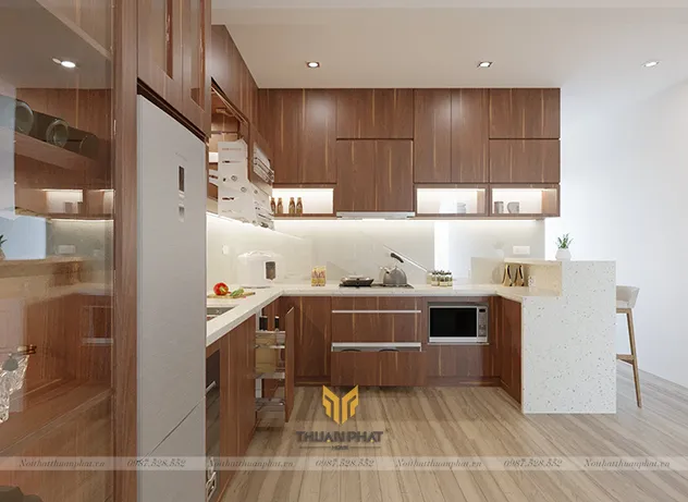 Mẫu tủ bếp inox cao cấp