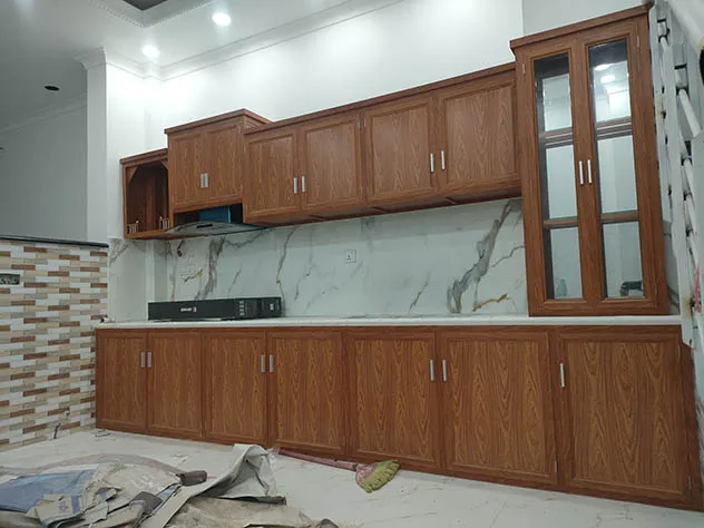 Tủ bếp nhôm cao cấp Việt Pháp có độ bền tuyệt vời