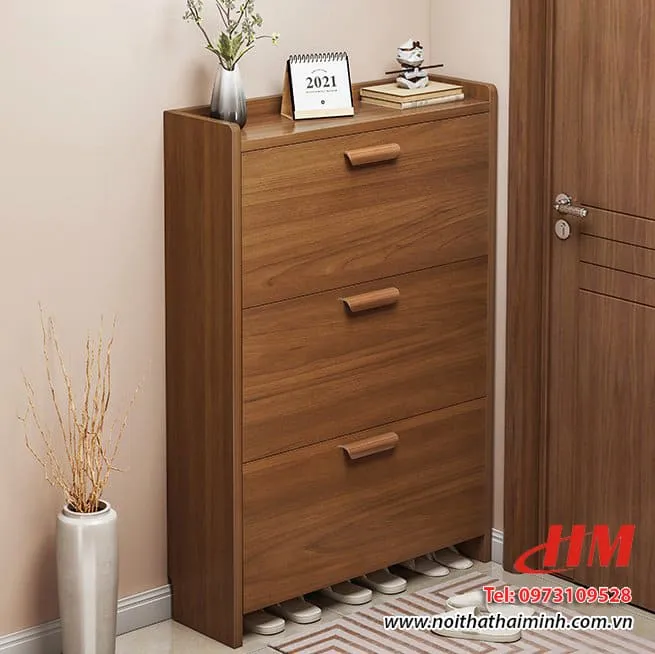 Tủ giày nhựa 3 cánh màu xám hiện đại