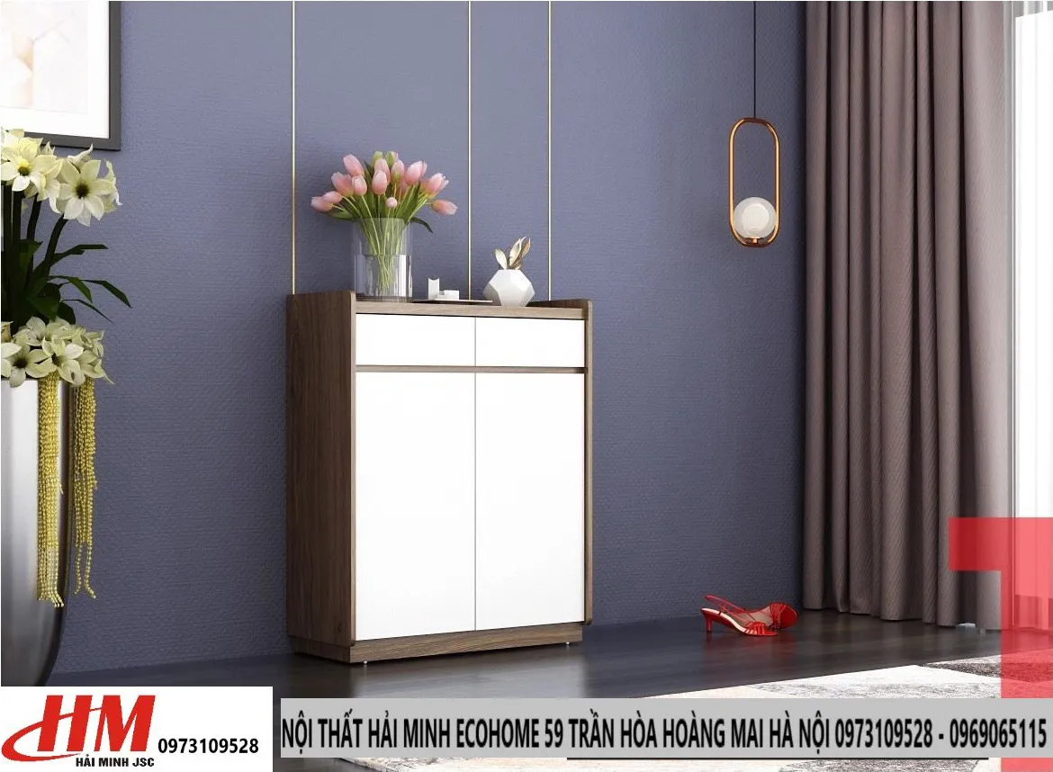 Tủ giày nhựa cao cấp màu trắng 4 cánh