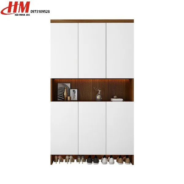 Tủ giày nhựa cao cấp vân gỗ óc chó
