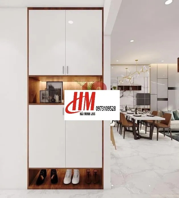 Tủ giày nhựa cao cấp 2 cánh vân gỗ