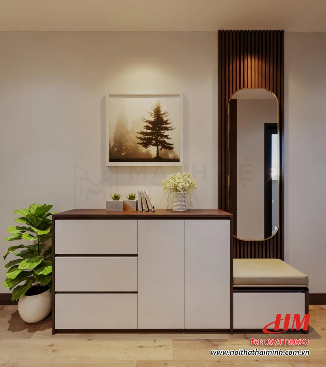 Tủ giày nhựa cao cấp 3 cánh có gương