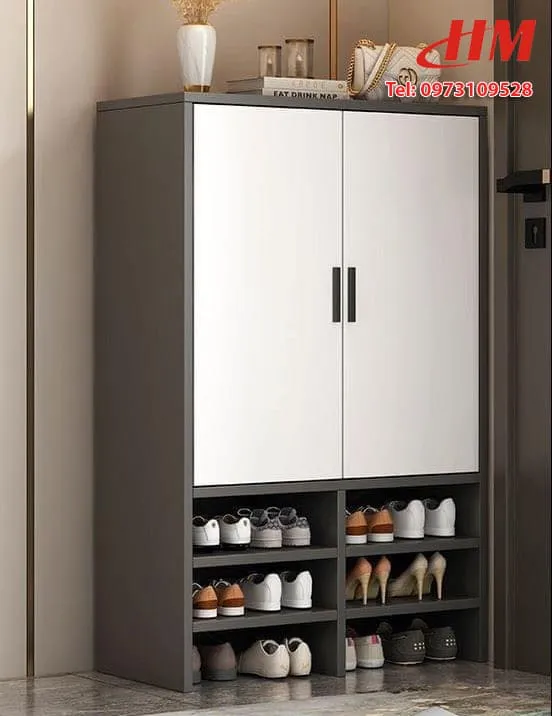 Tủ giày nhựa cao cấp 2 cánh có ngăn kéo