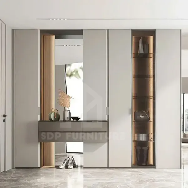 Tủ giày kết hợp kệ trang trí 4