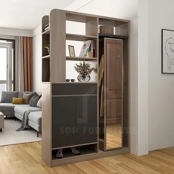 Tủ giày kết hợp kệ trang trí 5