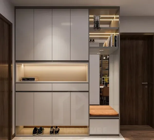 Tủ giày kết hợp kệ trang trí 21