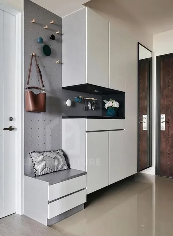 Tủ giày kết hợp kệ trang trí 7