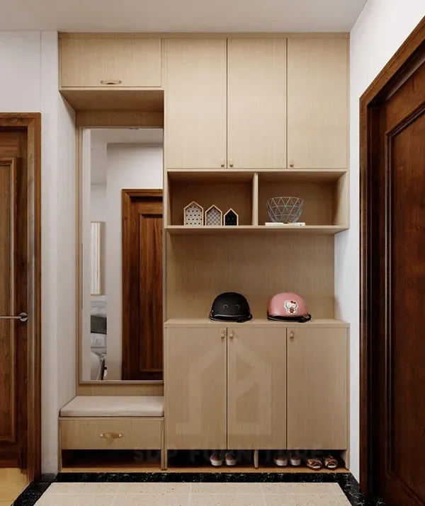 Tủ giày kết hợp kệ trang trí 18