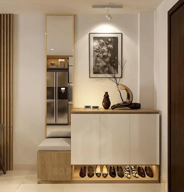 Tủ giày kết hợp kệ trang trí 19
