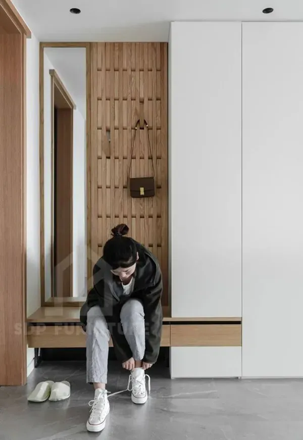 Tủ giày kết hợp kệ trang trí 8