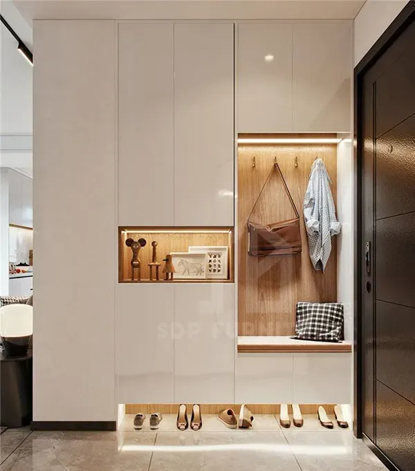 Tủ giày kết hợp kệ trang trí 10