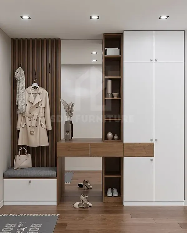 Tủ giày kết hợp kệ trang trí 12