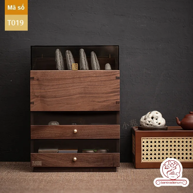 Tủ hộp trưng bày dụng cụ trà T019