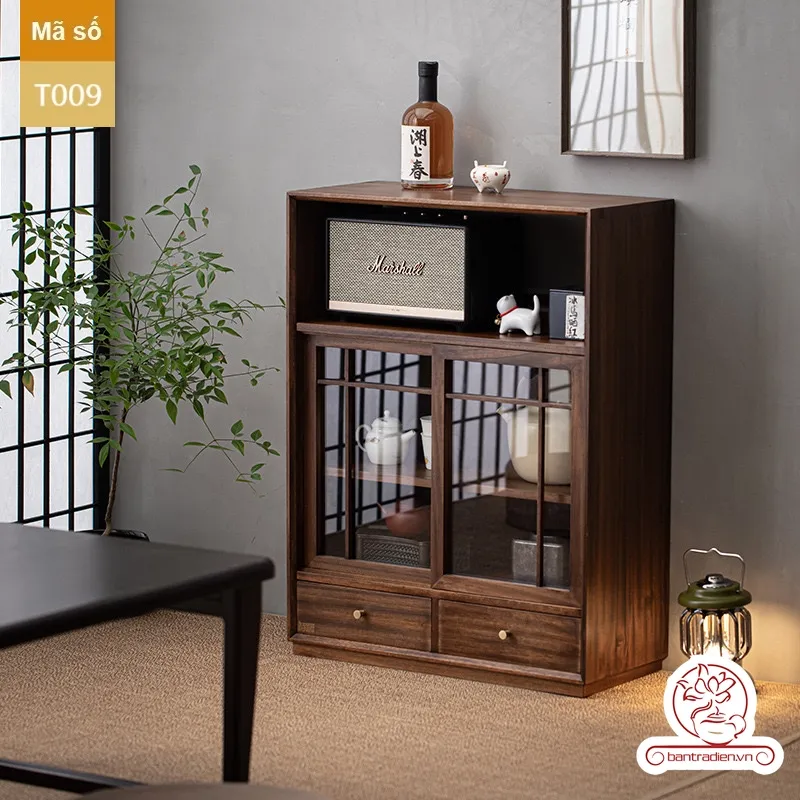 Tủ kệ trà trưng bày ấm chén dụng cụ trà T009