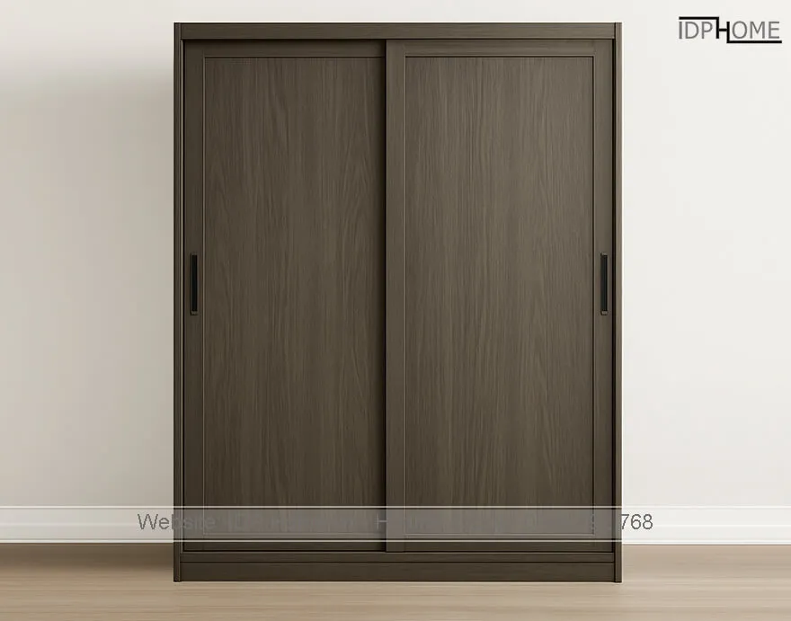 Tủ quần áo cửa lùa 2 cánh TA6823 màu vân gỗ hiện đại