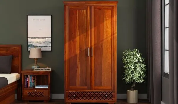 Tủ gỗ tự nhiên 2 cánh phong cách Bắc Âu