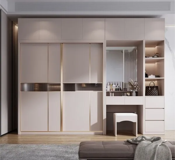 Tủ quần áo 2 cánh phối bàn trang điểm hiện đại