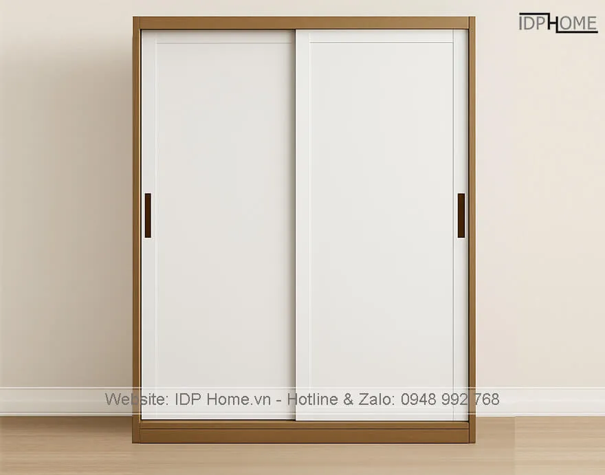 Tủ quần áo 2 cánh lùa TA6823 với tay nắm âm tinh tế