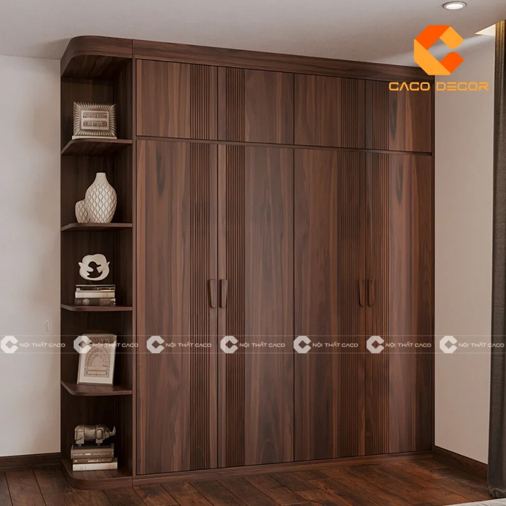 Mẫu tủ quần áo 4 cánh gỗ tự nhiên mã SP04