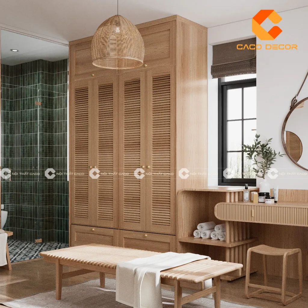 Mẫu tủ quần áo 4 cánh gỗ tự nhiên mã SP11