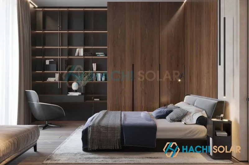 Mẫu tủ quần áo nhôm kính âm tường với thiết kế đặc biệt sang trọng