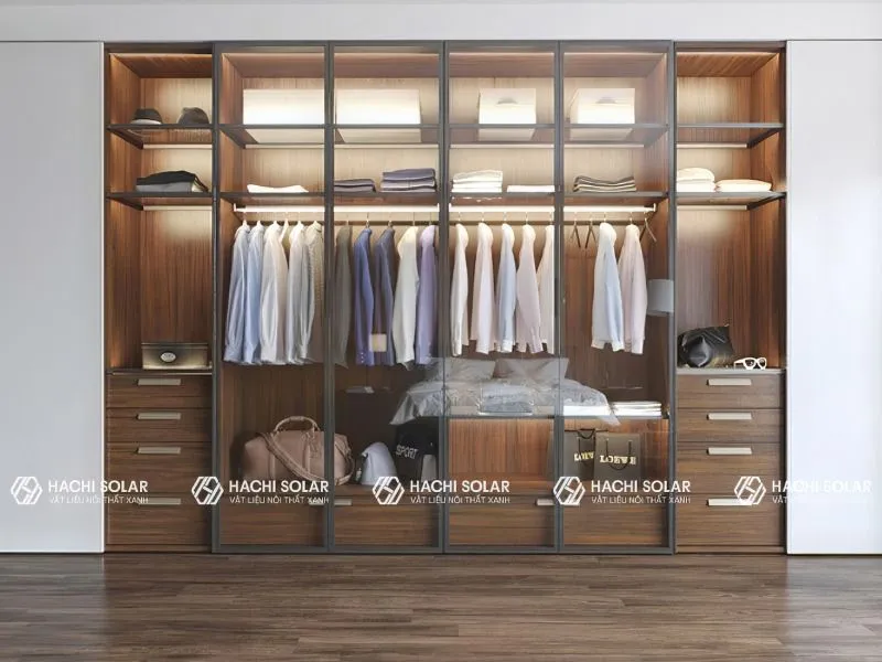 Tủ quần áo âm tường cánh kính thi công hoàn thiện TPHCM