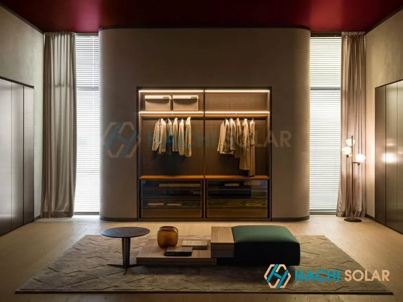 Mẫu tủ quần áo nhôm âm tường với thiết kế đẳng cấp