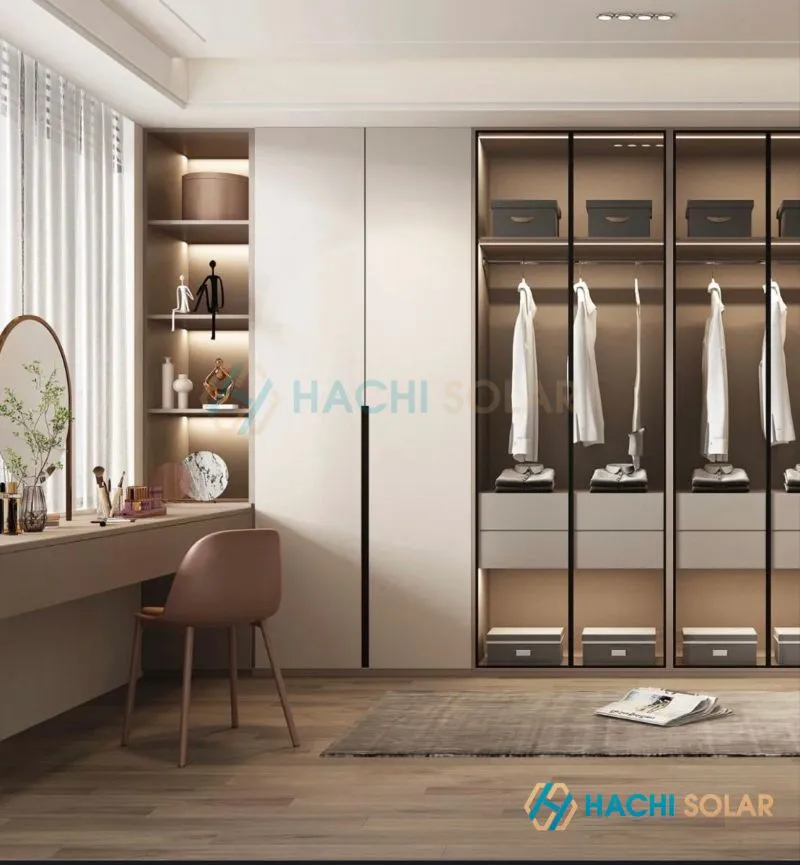 Mẫu tủ âm tường nhôm kính hợp kim thiết kế tối giản