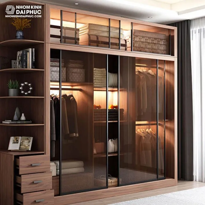 Tủ quần áo nhôm kính cửa lùa