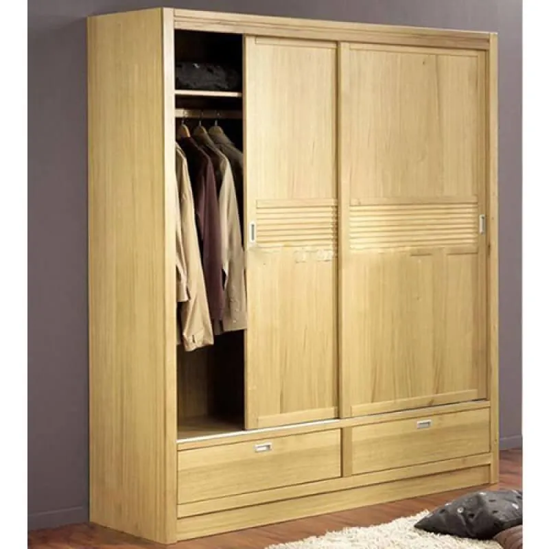 Tủ gỗ sồi Mỹ cửa lùa tiết kiệm không gian