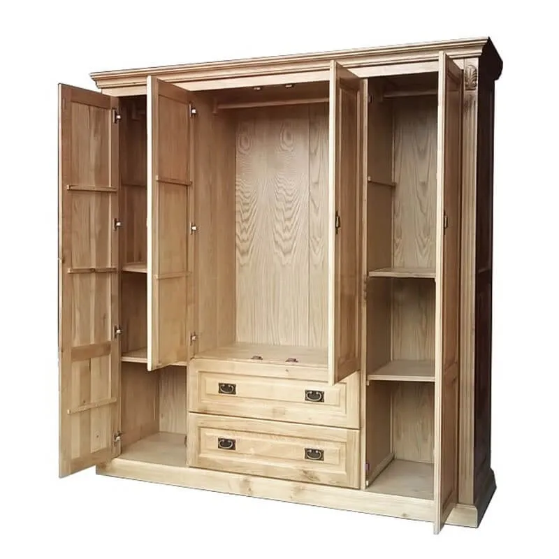 Tủ quần áo gỗ sồi Mỹ với màu vàng nhạt tự nhiên